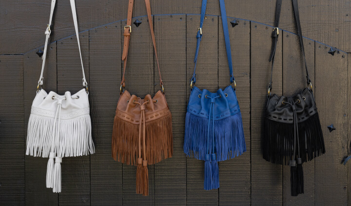 Made in Italy Fringe Bucket Leather Handbags